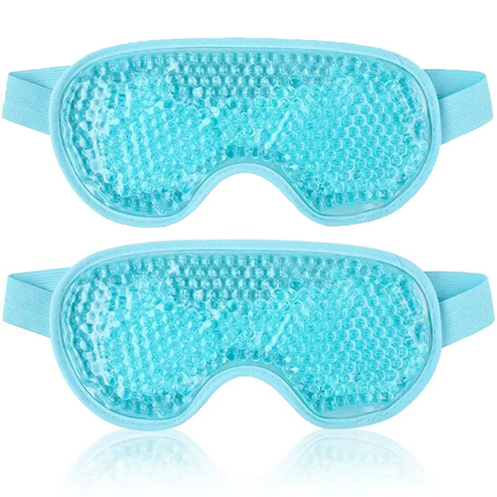 2X Augen Kühlpads, Augenmaske kühlend mit Gelperlen, Kältekompresse Schlafmasken